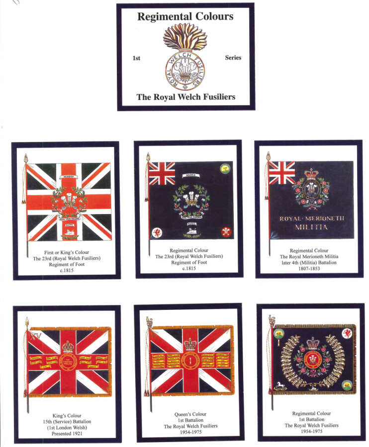 The Royal Welch Fusiliers 1st Series - 'Regimental Colours' Trade Card Set by David Hunter
